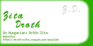 zita droth business card